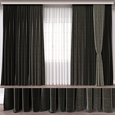 Modern Rendered Curtain Model: 134653 Polys 3D model image 1 