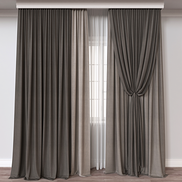 Modern Curtain 3D Model Plugin 3D model image 1 