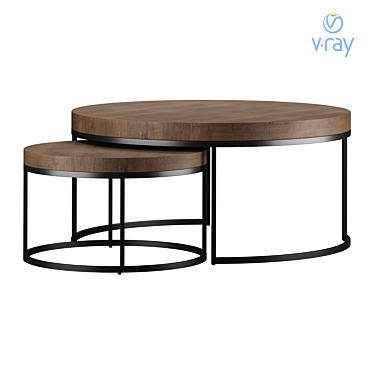 Malcolm Nesting Coffee Tables 3D model image 1 