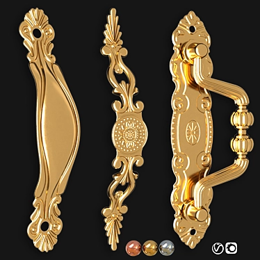 Title: Antique Door Knocker Handle Collection 3D model image 1 