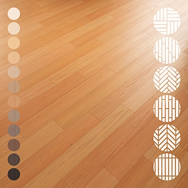 Oak Parquet Flooring Collection 3D model image 1 