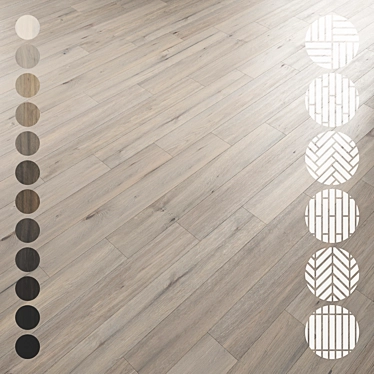 Oak Parquet Flooring Collection 3D model image 1 