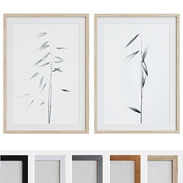 Modern Plant Picture Frame Set 3D model image 1 