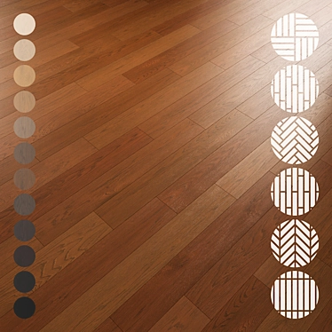 Oak Parquet Flooring Collection 3D model image 1 