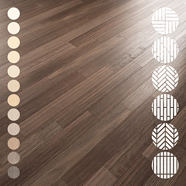 Oak Parquet Flooring Collection 3D model image 1 