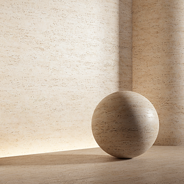 Stone Material, Travertine Texture, Seamless 3D model image 1 