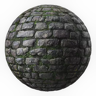  Mossy Stone Wall Materials Set 3D model image 1 