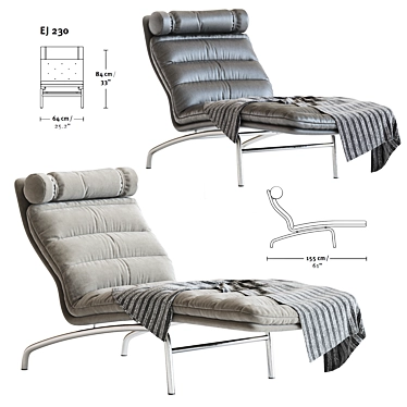 Elegant Erik Jorgensen Chaise Longue 3D model image 1 