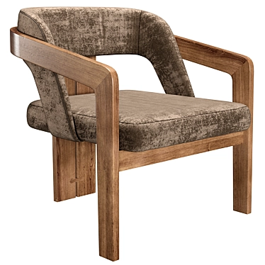 Eco-Design Walnut Armchair for Style 3D model image 1 