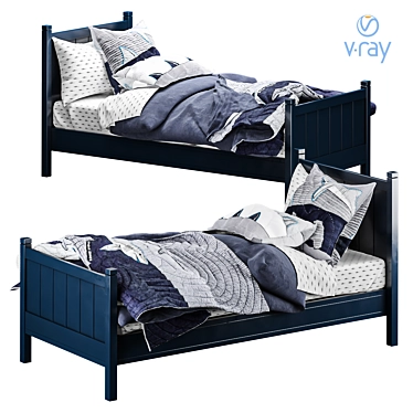  Детская кровать Camp Single Bed, Navy 3D model image 1 