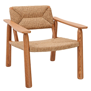 Handwoven Abondance Straw Chair 3D model image 1 