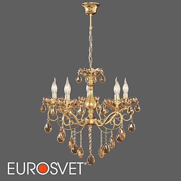 Eurosvet 10109/6 Escada Crystal Pendant Chandelier 3D model image 1 