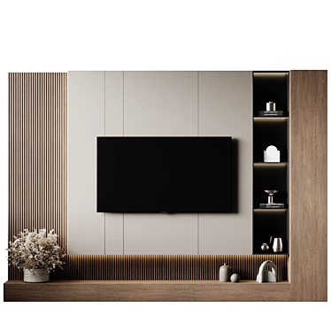 Sleek Geometry TV Wall Mount 3D model image 1 