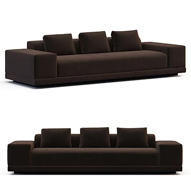 Velvet Maroon Highland Sofa 3D model image 1 