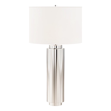 Sleek Nickel Pillar Table Lamp 3D model image 1 