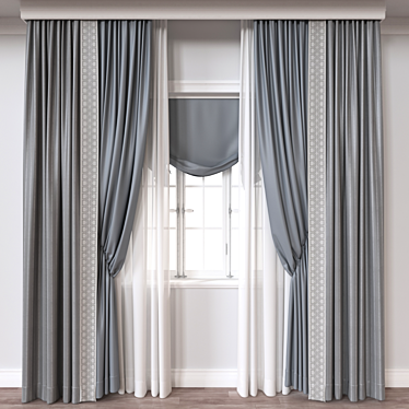 Elegant Drapery Set, 131350 Polygons 3D model image 1 