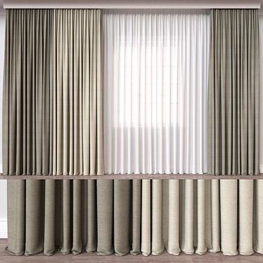 Modern Curtain 3D Model	Render: Vray Corona FBX OBJ 3D model image 1 