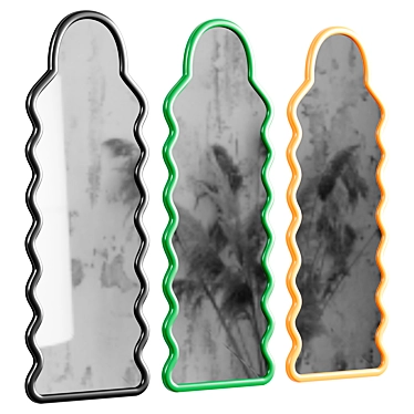 Reflections Gold Floor Mirror 3D model image 1 