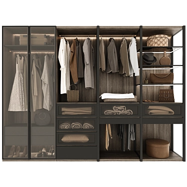 Modern Modular Wardrobe Composition 3D model image 1 