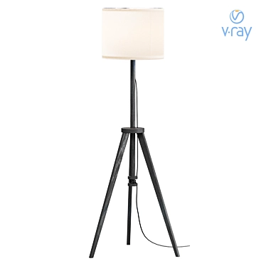 Nordic Ash Floor Lamp 3D model image 1 