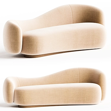 Modern Flexib Velvet Paloma Sofa 3D model image 1 