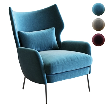 Luxury Velvet Accent Chair Model 3D model image 1 