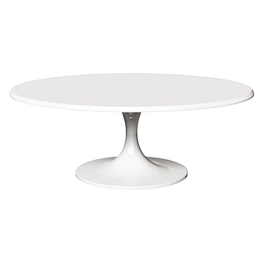 Lippa Oval Coffee Table White 3D model image 1 