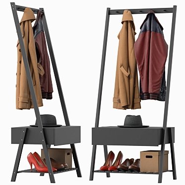 Modern Coat Rack Model Kit 3D model image 1 