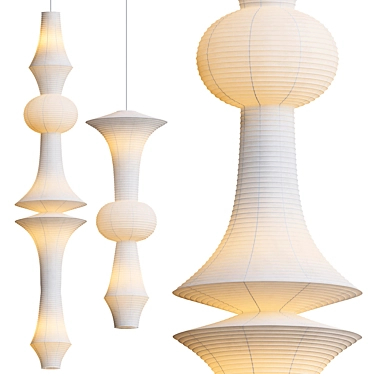 Modern Akari E,H Pendant Lights 3D model image 1 