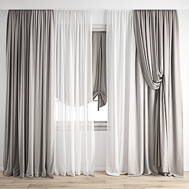 Polygonal Curtain Model Kit 3D model image 1 