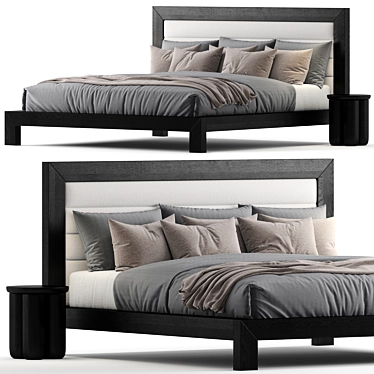 Sleek Carlin Platform Bed 3D model image 1 