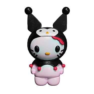 Skull-Eared Kuromi Imp Plush 3D model image 1 