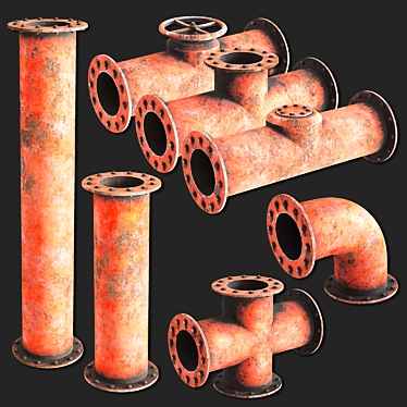 Industrial Pipe Set: 3D Collection 3D model image 1 