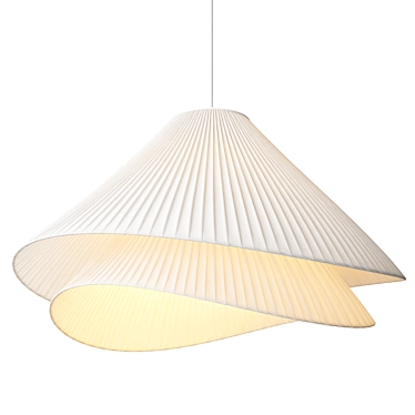 White Pendant Fabric Lampshade 3D model image 1 