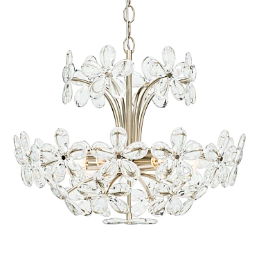 Elegant Crystal Flower Chandelier 3D model image 1 