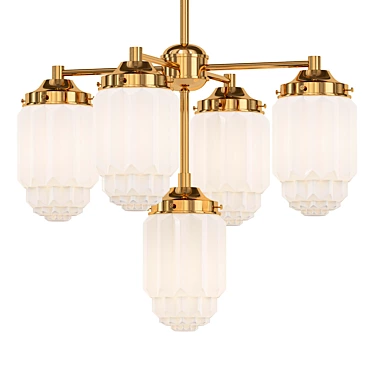 Elegant Gold Chandelier Kit 3D model image 1 