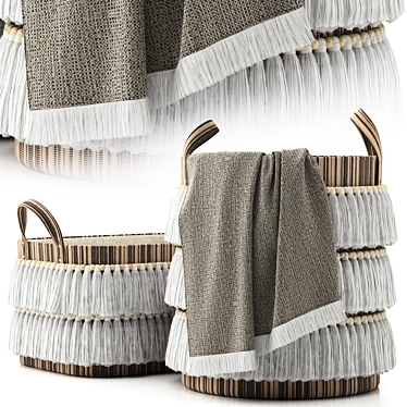 Boho Chic Fringe Basket 3D model image 1 