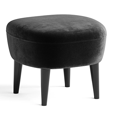 Elegant Wingback Ottoman for Comfort 3D model image 1 