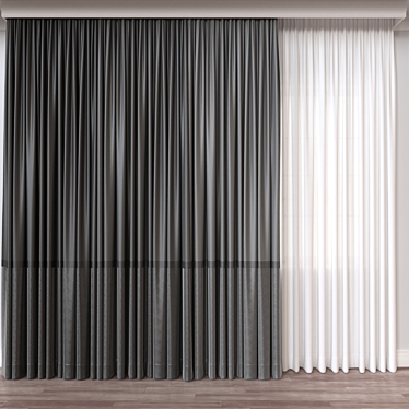  Textured Curtain 3D Model 3D model image 1 