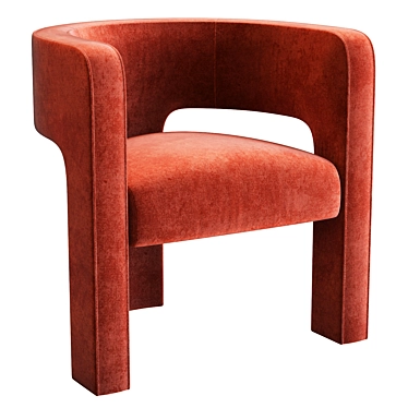 Modern Velvet Sculpt Armchair 3D Model 3D model image 1 