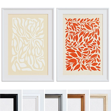 Modern Abstract Picture Frame Set 3D model image 1 