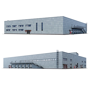 Industrial Building Model V4 3D model image 1 