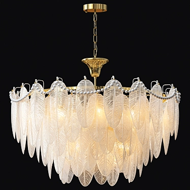 Luxury Crystal Feather Chandelier 3D model image 1 