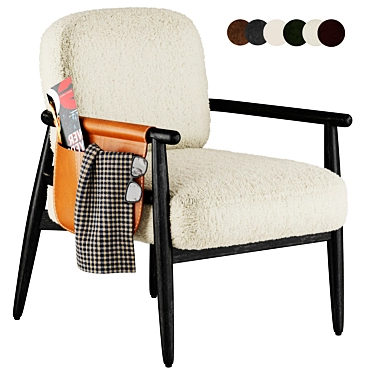 Modern Fabric Armchair with Removable Cover 3D model image 1 