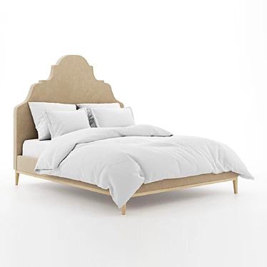 Elegant Camelia Bed - Highland Furniture 3D model image 1 