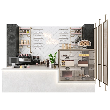 Modern Coffee Shop Interior Kit 3D model image 1 