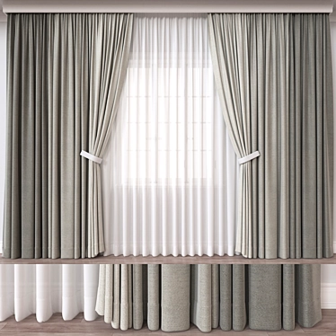 Versatile 3D Curtain Model, Multiple Formats 3D model image 1 