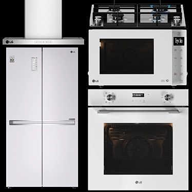 LG Built-In Kitchen Appliances Set 3D model image 1 