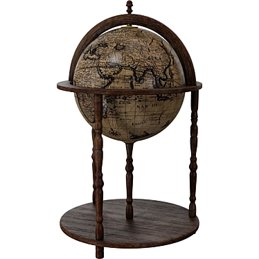 Antique Globe Model Kit 3D model image 1 