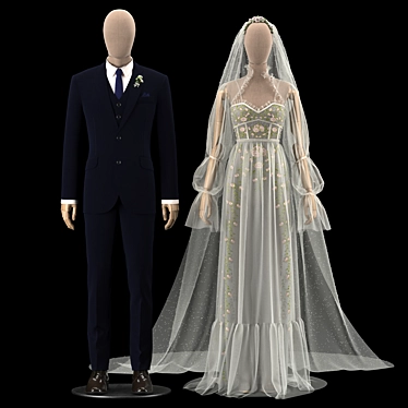 3ds Max 2013 Corona Render wedding outfit 3D model image 1 